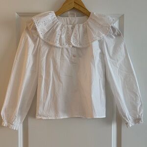 White Ruffled Kids Top
